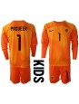 Billige Nederland Remko Pasveer #1 Keeper Bortedraktsett Barn VM 2022 Langermet (+ Korte bukser)